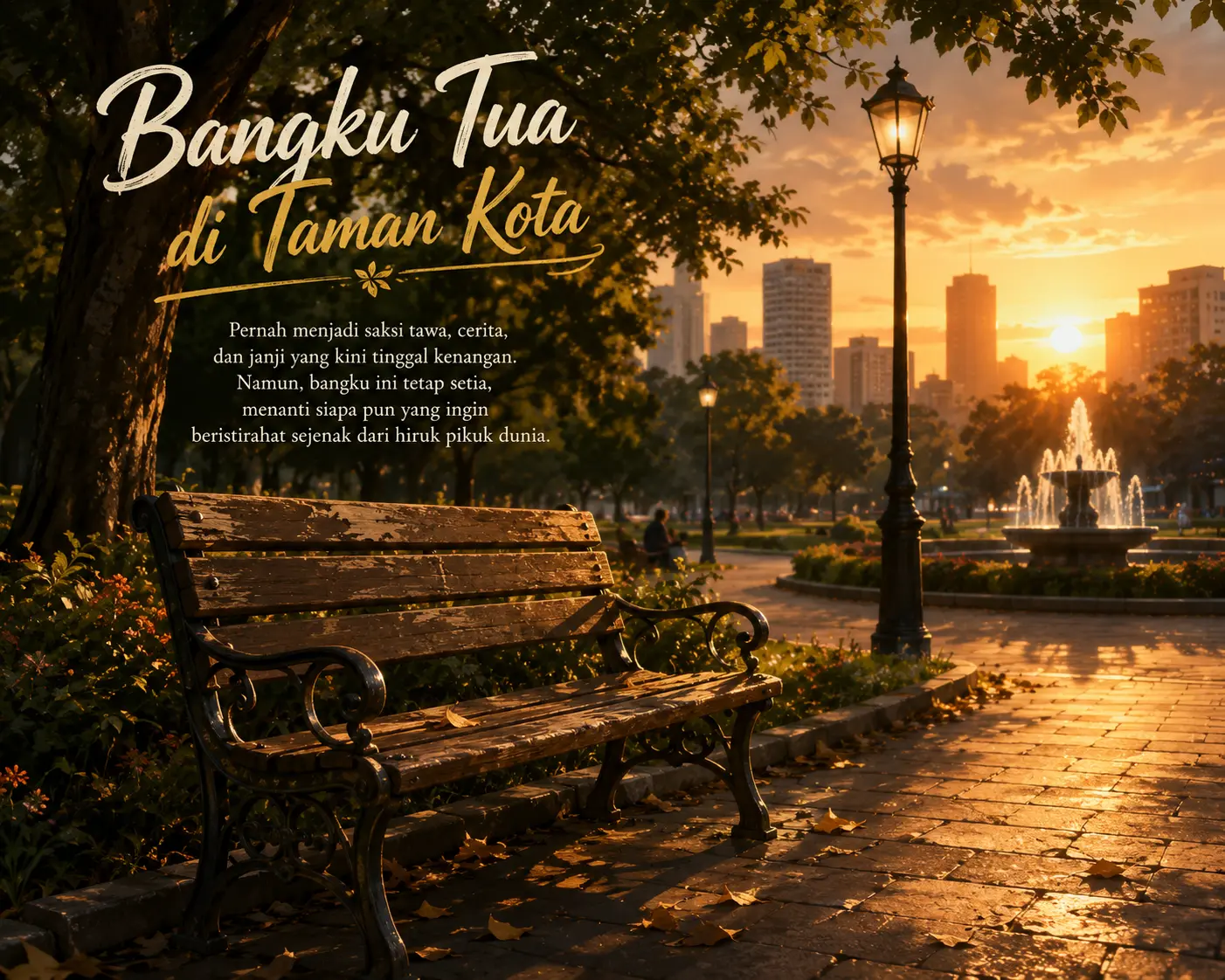 Bangku Tua di Taman Kota