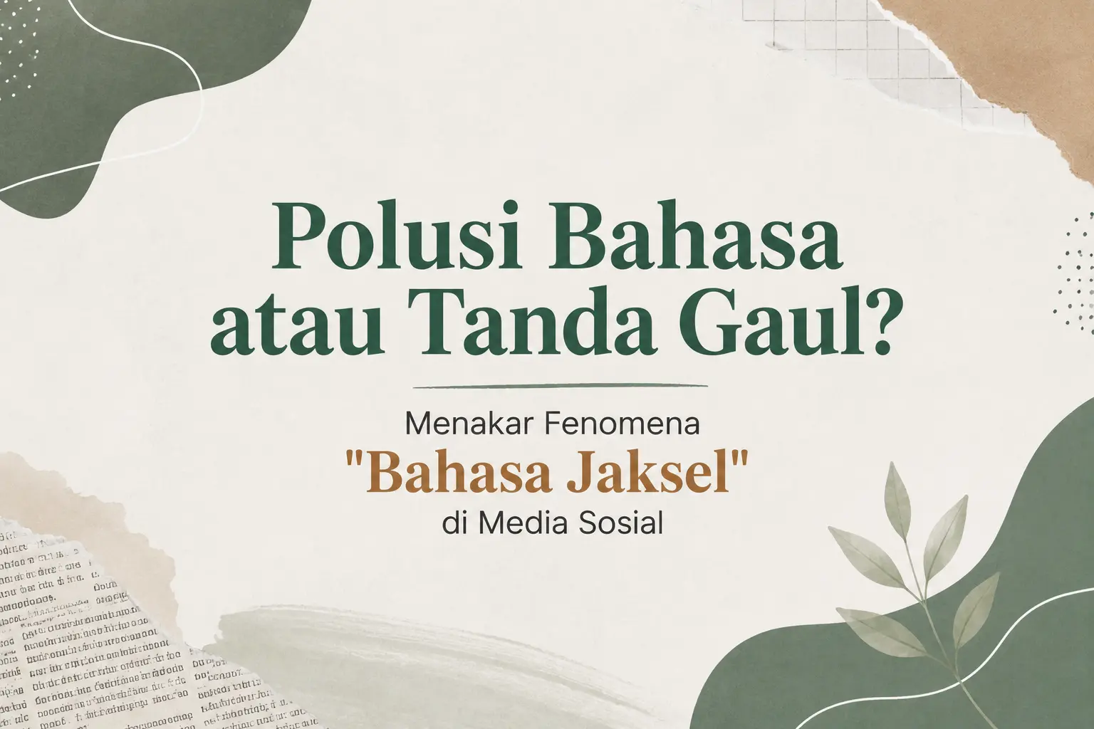 Polusi Bahasa atau Tanda Gaul? Menakar Fenomena “Bahasa Jaksel” di Media Sosial